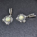 СРЕБЪРНИ ОБЕЦИ С АВАНТЮРИН И ФЛОРАЛНИ МОТИВИ