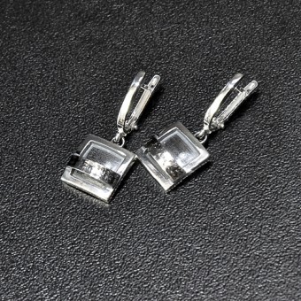 СРЕБЪРНИ ОБЕЦИ „МИНИ КВАДРАТ - ДЪГА“