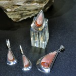 СРЕБЪРЕН КОМПЛЕКТ - УНИКАТ, С  МОКАИТ