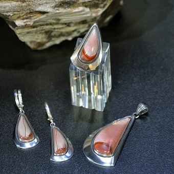 СРЕБЪРЕН КОМПЛЕКТ - УНИКАТ, С  МОКАИТ