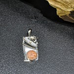 СРЕБЪРЕН МЕДАЛЬОН С АХАТ, РЪЧНА ИЗРАБОТКА