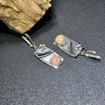 СРЕБЪРНИ ОБЕЦИ С АХАТ, РЪЧНА ИЗРАБОТКА