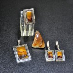 СРЕБЪРЕН КОМПЛЕКТ „ИЗГРЕВ“, УНИКАТ, С МОКАИТ