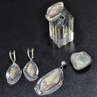 СРЕБЪРЕН КОМПЛЕКТ - УНИКАТ, С УИЛОУ КРИИК ЯСПИС /WILLOW CREEK JASPER/