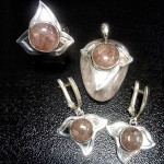 СРЕБЪРЕН КОМПЛЕКТ С ЯГОДОВ КВАРЦ, РЪЧНА ИЗРАБОТКА