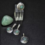 СРЕБЪРЕН КОМПЛЕКТ С КАМЪК АФРИКАНСКИ ТЮРКОАЗ ЯСПИС