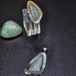 СРЕБЪРЕН КОМПЛЕКТ - УНИКАТ, С УЕЙВ АХАТ, РЪЧНА ИЗРАБОТКА