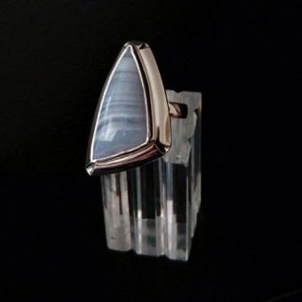 СРЕБЪРЕН ПРЪСТЕН С АХАТ, РЪЧНА ИЗРАБОТКА