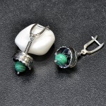 СРЕБЪРНИ ОБЕЦИ С МАЛАХИТ/СФЕРА/