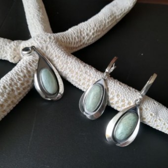 СРЕБЪРЕН КОМПЛЕКТ С АМАЗОНИТ